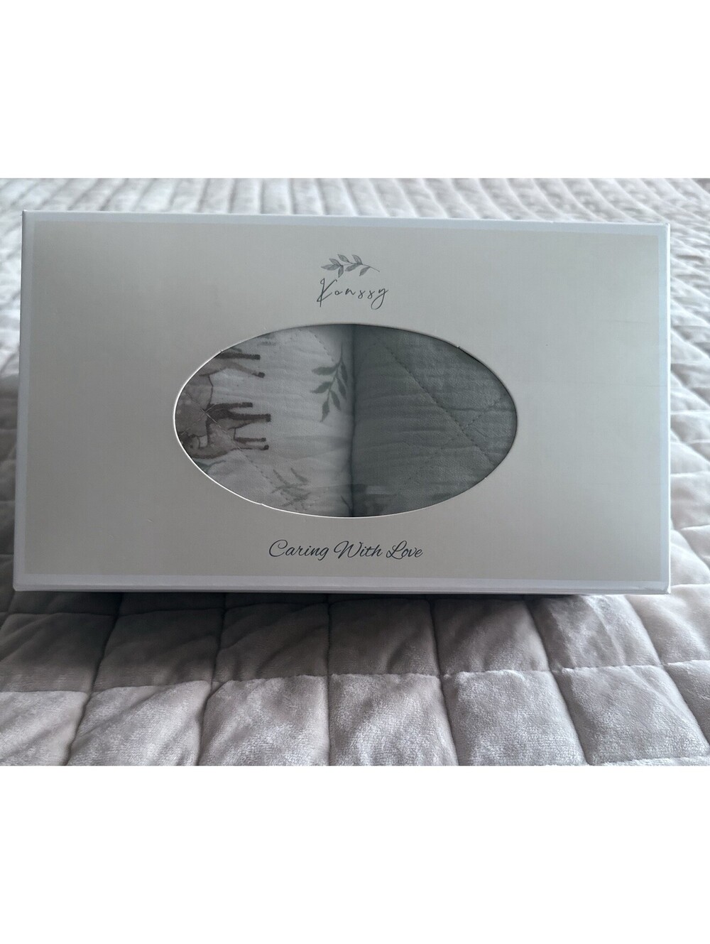 Konssy Waterproof Muslin Changing Pad Cover 2 Pack (Woodland, Sage)